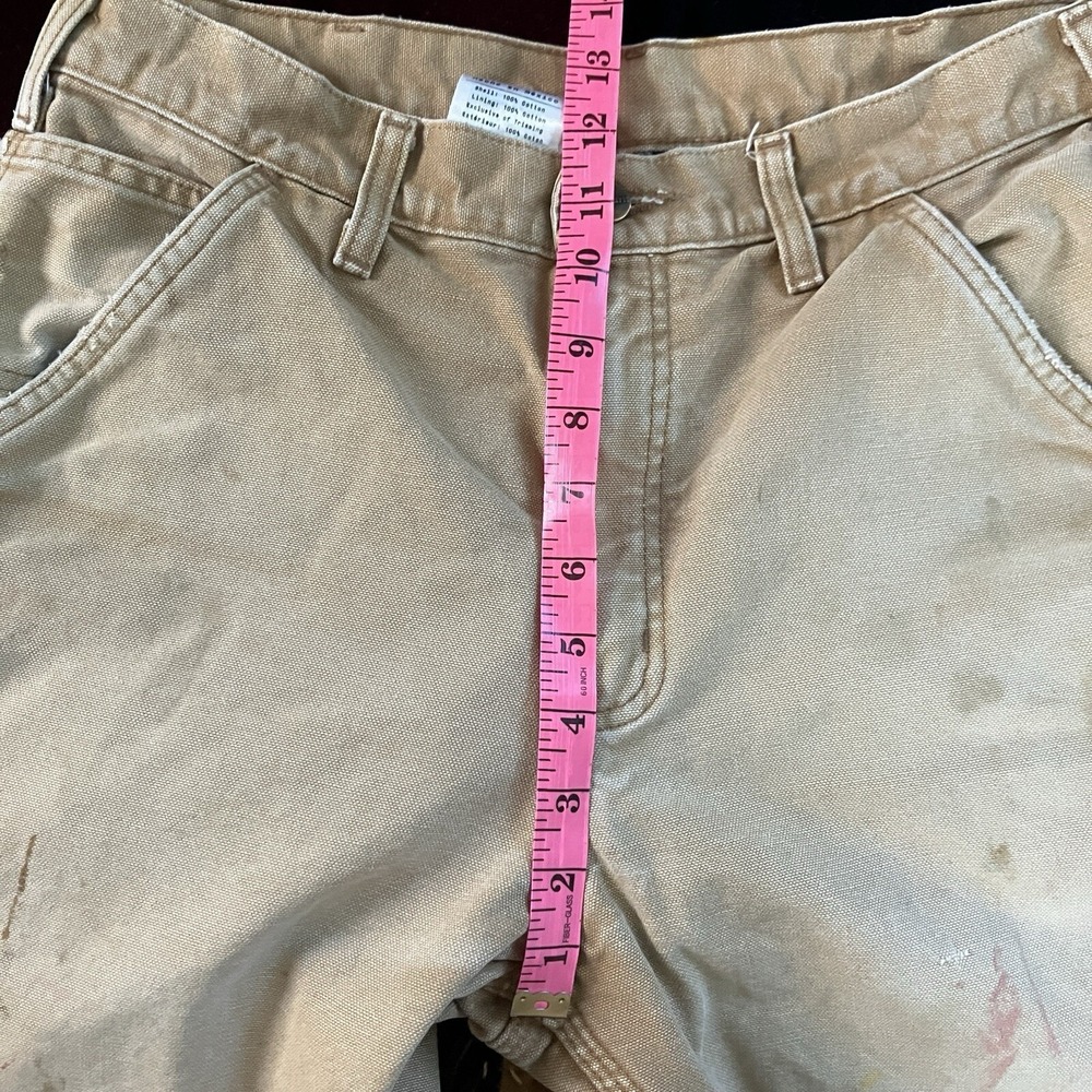 Carhartt B111 BRN Flannel Lined Duck Canvas Carpenter Pants Brown 32x30 Mens - Picture 6 of 14
